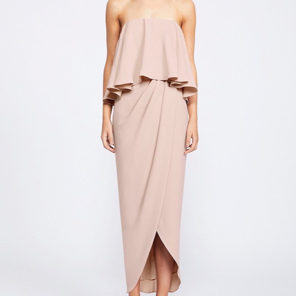 Shona Joy Core Strapless Frill Dress Size 10